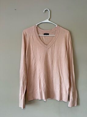 Quince Light Pink V-Neck Sweater